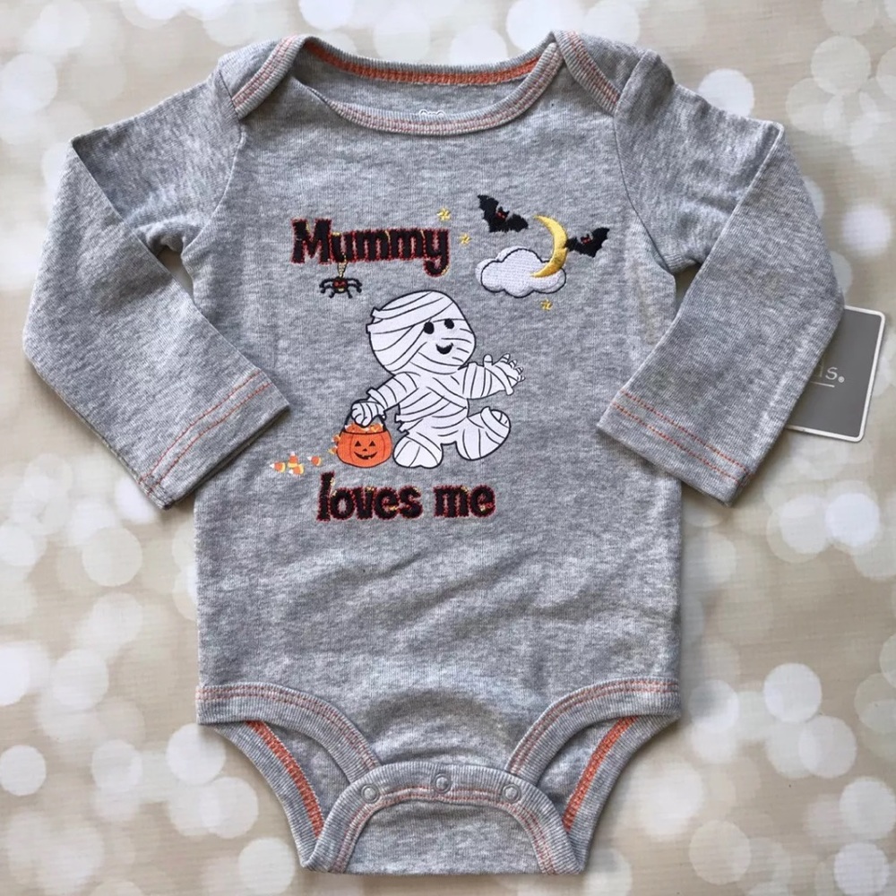 Baby Halloween One Piece Top Mummy Loves Me  9m